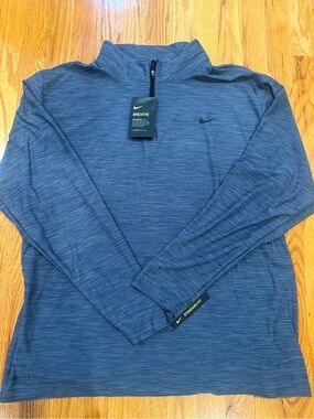 Nike Heathered Light Blue Quarter-Zip Pullover